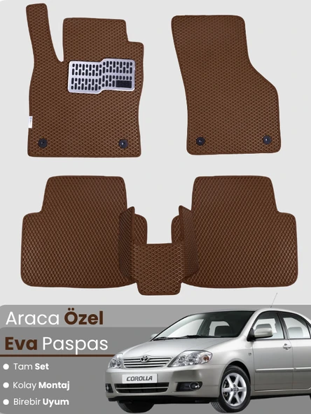 TOYOTA COROLLA E120 SEDAN (2000-2007) Uyumlu EVA Paspas Tam Set–Oto Paspas,Araca Özel ürün görseli 1
