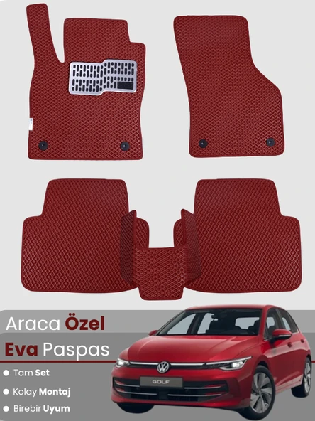 VOLKSWAGEN GOLF 8,5 (2024-2025) Uyumlu EVA Paspas Tam Set–Oto Paspas,Araca Özel,Su Geçirmez ürün görseli 1
