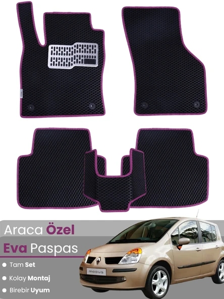 RENAULT MODUS (2004-2008) Uyumlu EVA Paspas Tam Set–Oto Paspas,Araca Özel,Kolay Montaj ürün görseli 1