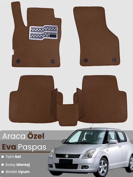 SUZUKİ SWİFT (2004-2010) Uyumlu EVA Paspas Tam Set–Oto Paspas,Araca Özel,Kolay Montaj ürün görseli 1