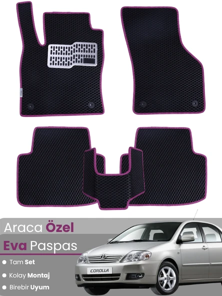 TOYOTA COROLLA E120 SEDAN (2000-2007) Uyumlu EVA Paspas Tam Set–Oto Paspas,Araca Özel ürün görseli 1