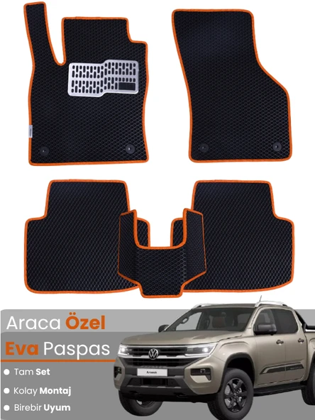 VOLKSWAGEN AMAROK (2023-2025) Uyumlu EVA Paspas Tam Set–Oto Paspas,Araca Özel,Su Geçirmez ürün görseli 1