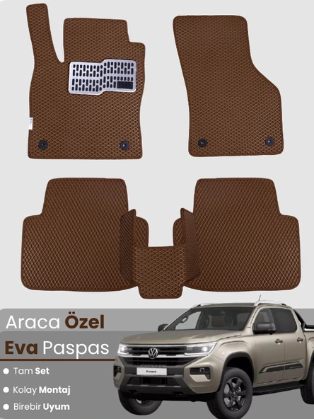 VOLKSWAGEN AMAROK (2023-2025) Uyumlu EVA Paspas Tam Set–Oto Paspas,Araca Özel,Su Geçirmez ürün görseli 1