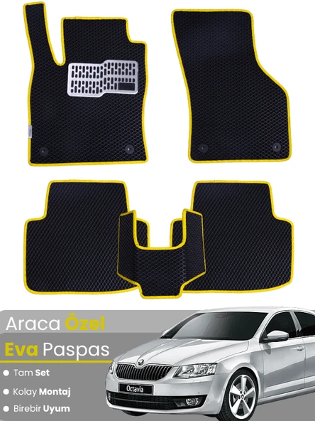 SKODA OCTAVİA A5 (2004-2012) Uyumlu EVA Paspas Tam Set–Oto Paspas,Araca Özel,Kolay Montaj ürün görseli 1