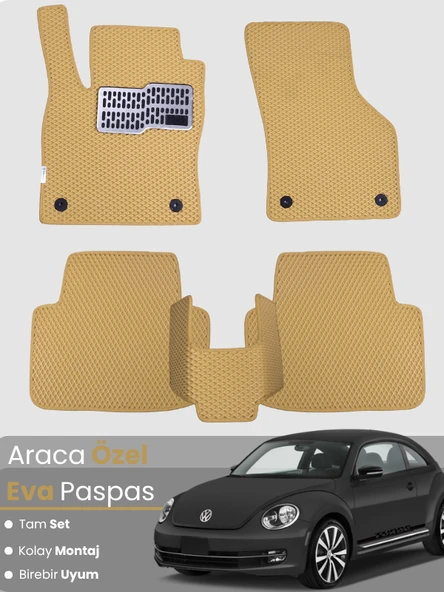 VOLKSWAGEN BEETLE (2012-2019) Uyumlu EVA Paspas Tam Set–Oto Paspas,Araca Özel,Su Geçirmez ürün görseli 1