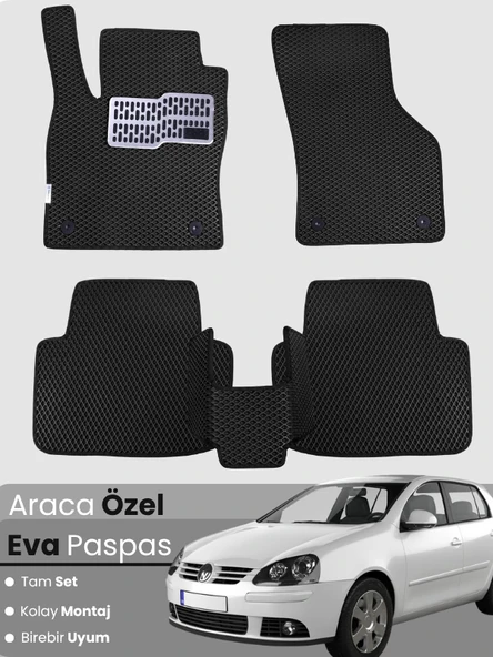 VOLKSWAGEN GOLF 5 (2004-2009) Uyumlu EVA Paspas Tam Set–Oto Paspas,Araca Özel,Su Geçirmez ürün görseli 1