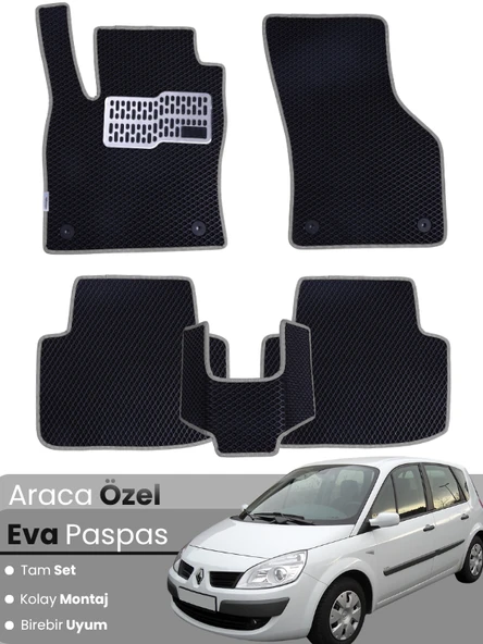 RENAULT SCENİC 2 (2002-2009) Uyumlu EVA Paspas Tam Set–Oto Paspas,Araca Özel,Kolay Montaj ürün görseli 1