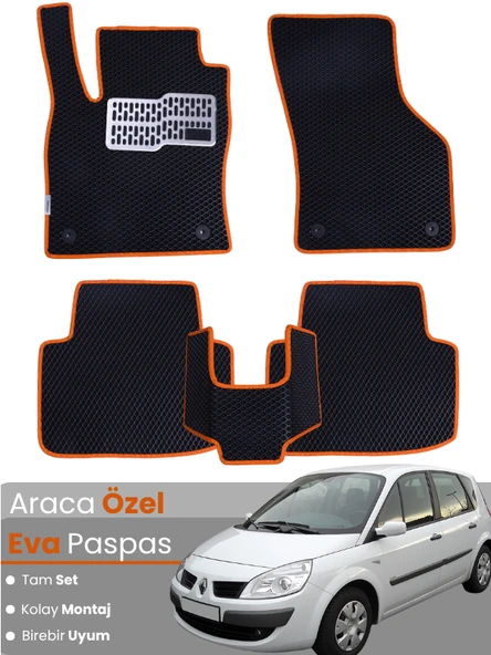 RENAULT SCENİC 2 (2002-2009) Uyumlu EVA Paspas Tam Set–Oto Paspas,Araca Özel,Kolay Montaj ürün görseli 1