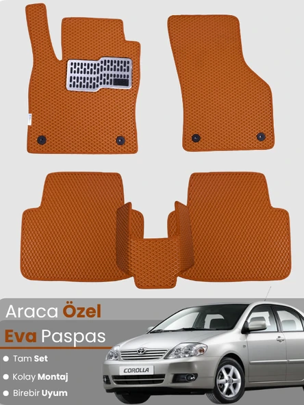 TOYOTA COROLLA E120 SEDAN (2000-2007) Uyumlu EVA Paspas Tam Set–Oto Paspas,Araca Özel ürün görseli 1