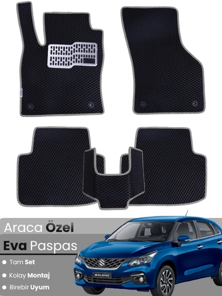 SUZUKİ BALENO (2015-2022) Uyumlu EVA Paspas Tam Set–Oto Paspas,Araca Özel,Kolay Montaj ürün görseli 1
