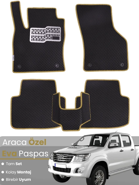 TOYOTA HİLUX (2004-2015) Uyumlu EVA Paspas Tam Set–Oto Paspas,Araca Özel,Su Geçirmez ürün görseli 1