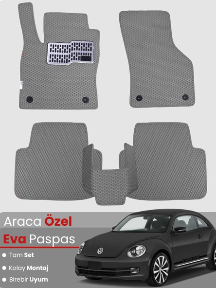 VOLKSWAGEN BEETLE (2012-2019) Uyumlu EVA Paspas Tam Set–Oto Paspas,Araca Özel,Su Geçirmez ürün görseli 1