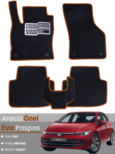 VOLKSWAGEN GOLF 8,5 (2024-2025) Uyumlu EVA Paspas Tam Set–Oto Paspas,Araca Özel,Su Geçirmez ürün görseli 1