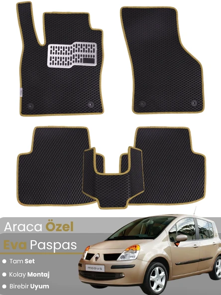 RENAULT MODUS (2004-2008) Uyumlu EVA Paspas Tam Set–Oto Paspas,Araca Özel,Kolay Montaj ürün görseli 1