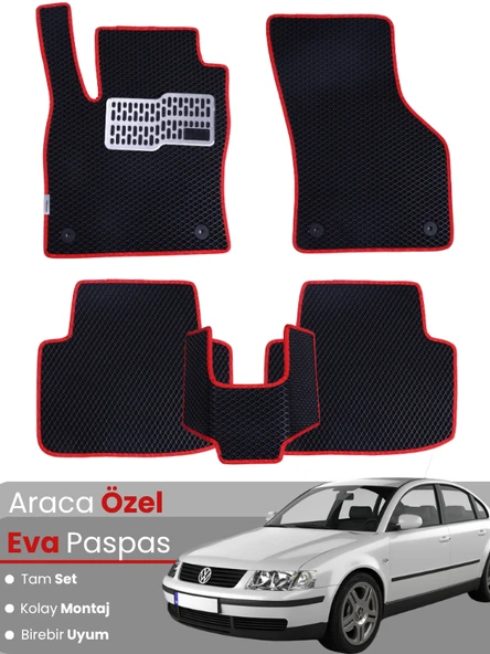 VOLKSWAGEN PASSAT B5 (1996-2005) Uyumlu EVA Paspas Tam Set–Oto Paspas,Araca Özel,Su Geçirmez ürün görseli 1