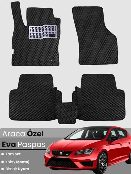 SEAT LEON 5F (2013-2020) Uyumlu EVA Paspas Tam Set–Oto Paspas,Araca Özel,Kolay Montaj ürün görseli 1