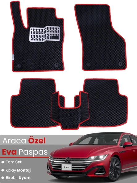 VOLKSWAGEN ARTEON (2017-2023) Uyumlu EVA Paspas Tam Set–Oto Paspas,Araca Özel,Su Geçirmez ürün görseli 1