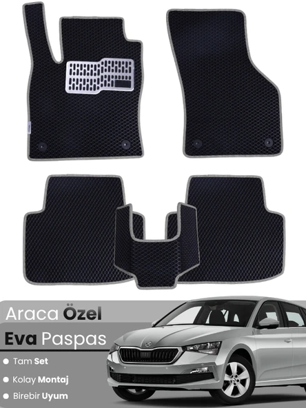 SKODA SCALA (2019-2025) Uyumlu EVA Paspas Tam Set–Oto Paspas,Araca Özel,Kolay Montaj ürün görseli 1