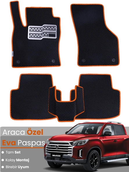 SSANGYONG MUSSO (2019-2021) Uyumlu EVA Paspas Tam Set–Oto Paspas,Araca Özel,Kolay Montaj ürün görseli 1