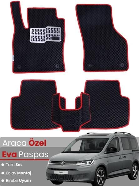 VOLKSWAGEN CADDY (2021-2024) Uyumlu EVA Paspas Tam Set–Oto Paspas,Araca Özel,Su Geçirmez ürün görseli 1