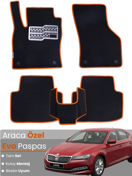 SKODA SUPER B (2015-2023) Uyumlu EVA Paspas Tam Set–Oto Paspas,Araca Özel,Kolay Montaj ürün görseli 1