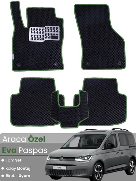 VOLKSWAGEN CADDY (2021-2024) Uyumlu EVA Paspas Tam Set–Oto Paspas,Araca Özel,Su Geçirmez ürün görseli 1