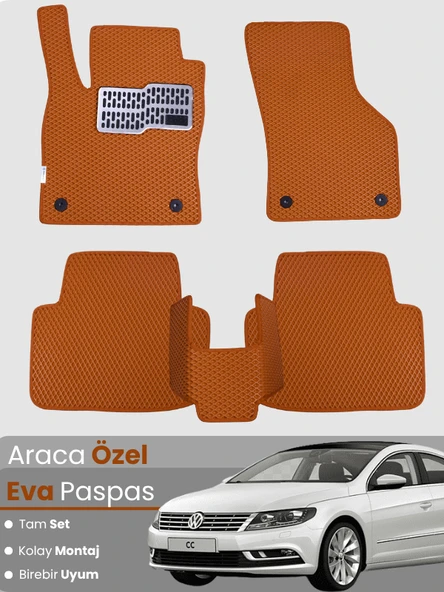 VOLKSWAGEN PASSAT CC (2008-2016) Uyumlu EVA Paspas Tam Set–Oto Paspas,Araca Özel,Su Geçirmez ürün görseli 1