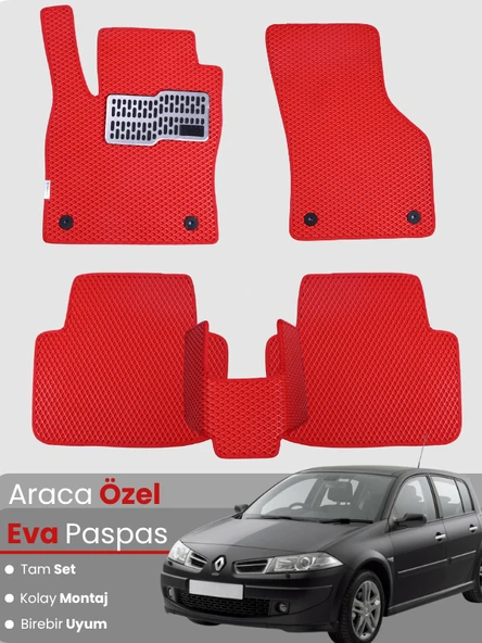 RENAULT MEGANE 2 HATCHBACK (2002-2008) Uyumlu EVA Paspas Tam Set–Oto Paspas,Araca Özel ürün görseli 1