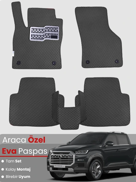 SSANGYONG MUSSO (2021-2024) Uyumlu EVA Paspas Tam Set–Oto Paspas,Araca Özel,Kolay Montaj ürün görseli 1