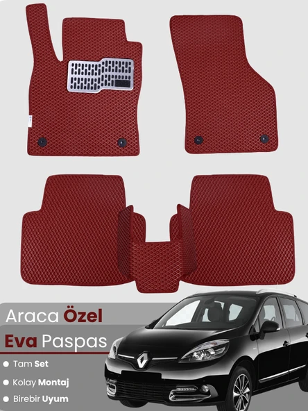 RENAULT SCENİC 3 (2009-2016) Uyumlu EVA Paspas Tam Set–Oto Paspas,Araca Özel,Kolay Montaj ürün görseli 1