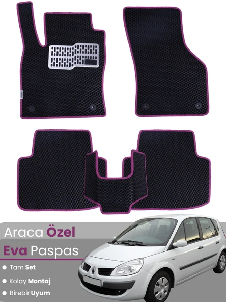 RENAULT SCENİC 2 (2002-2009) Uyumlu EVA Paspas Tam Set–Oto Paspas,Araca Özel,Kolay Montaj ürün görseli 1