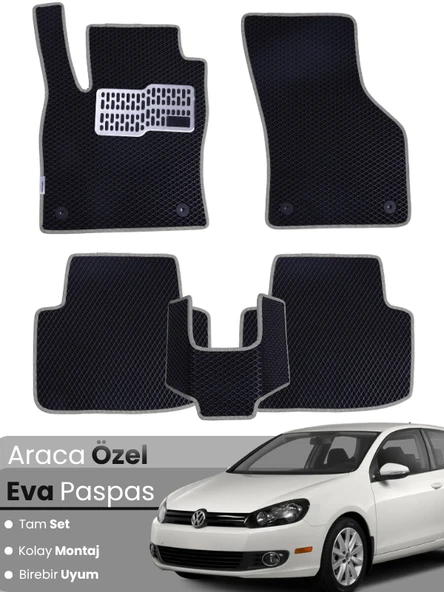VOLKSWAGEN GOLF 6 (2009-2013) Uyumlu EVA Paspas Tam Set–Oto Paspas,Araca Özel,Su Geçirmez ürün görseli 1