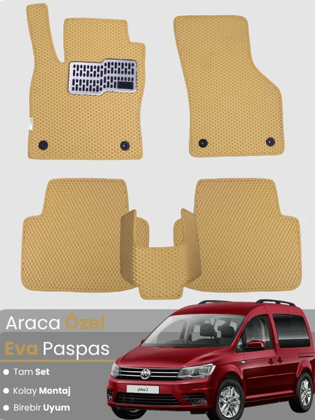 VOLKSWAGEN CADDY (2011-2020) Uyumlu EVA Paspas Tam Set–Oto Paspas,Araca Özel,Su Geçirmez ürün görseli 1