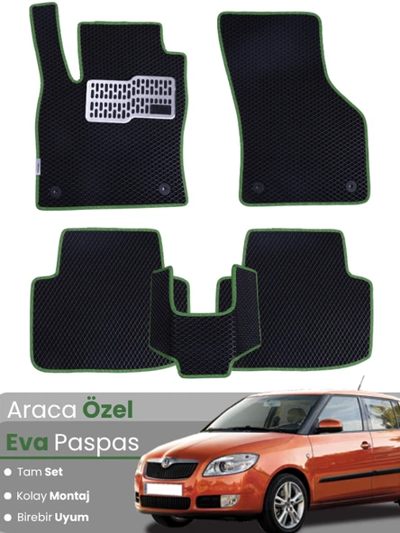 SKODA FABİA 2 (2007-2014) Uyumlu EVA Paspas Tam Set–Oto Paspas,Araca Özel,Kolay Montaj ürün görseli 1