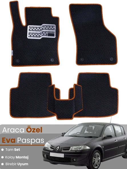RENAULT MEGANE 2 HATCHBACK (2002-2008) Uyumlu EVA Paspas Tam Set–Oto Paspas,Araca Özel ürün görseli 1