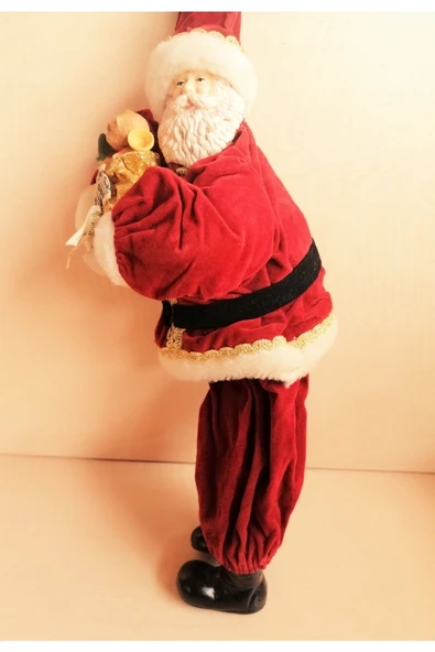 SANAT TACİRİ Yılbaşı Hediyesi Porselen Bebek Porselen Ayaklı Noel Baba Elbiseli Bebek ürün görseli 1