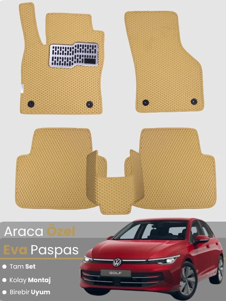 VOLKSWAGEN GOLF 8,5 (2024-2025) Uyumlu EVA Paspas Tam Set–Oto Paspas,Araca Özel,Su Geçirmez ürün görseli 1
