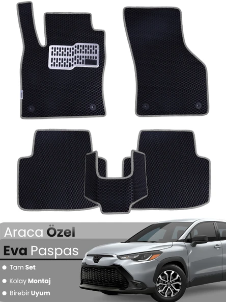 TOYOTA COROLLA CROSS HYBRİD (2021-2025) Uyumlu EVA Paspas Tam Set–Oto Paspas ürün görseli 1