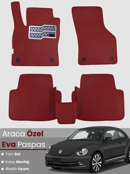 VOLKSWAGEN BEETLE (2012-2019) Uyumlu EVA Paspas Tam Set–Oto Paspas,Araca Özel,Su Geçirmez ürün görseli 1