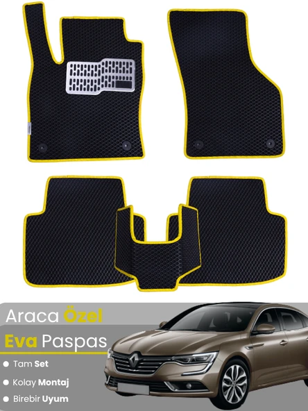 RENAULT TALİSMAN (2015-2022) Uyumlu EVA Paspas Tam Set–Oto Paspas,Araca Özel,Kolay Montaj ürün görseli 1