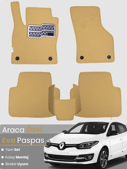 RENAULT MEGANE 3 HATCHBACK (2008-2016) Uyumlu EVA Paspas Tam Set–Oto Paspas,Araca Özel ürün görseli 1