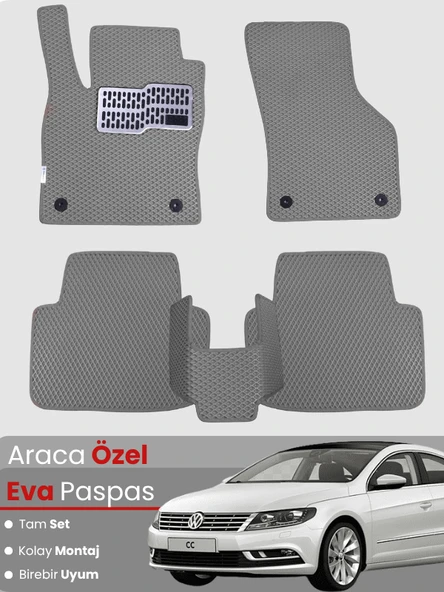VOLKSWAGEN PASSAT CC (2008-2016) Uyumlu EVA Paspas Tam Set–Oto Paspas,Araca Özel,Su Geçirmez ürün görseli 1