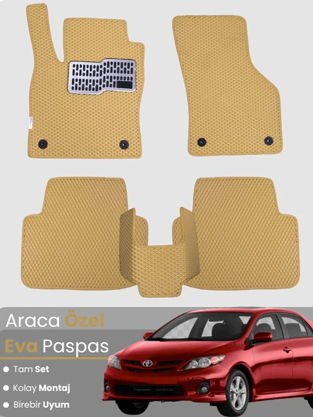 TOYOTA COROLLA (2013-2018) Uyumlu EVA Paspas Tam Set–Oto Paspas,Araca Özel,Kolay Montaj ürün görseli 1