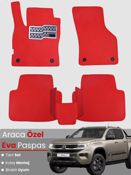 VOLKSWAGEN AMAROK (2023-2025) Uyumlu EVA Paspas Tam Set–Oto Paspas,Araca Özel,Su Geçirmez ürün görseli 1