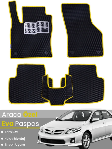 TOYOTA COROLLA E140 (2007-2012) Uyumlu EVA Paspas Tam Set–Oto Paspas,Araca Özel,Su Geçirmez ürün görseli 1