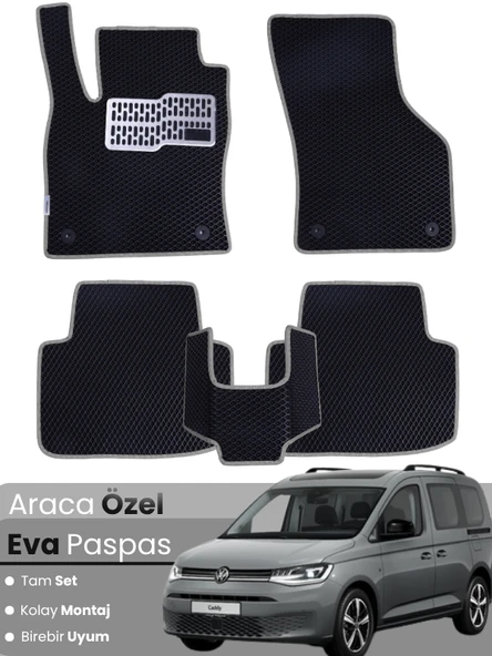 VOLKSWAGEN CADDY (2021-2024) Uyumlu EVA Paspas Tam Set–Oto Paspas,Araca Özel,Su Geçirmez ürün görseli 1