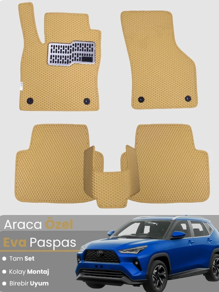 TOYOTA YARİS CROSS (2020-2024) Uyumlu EVA Paspas Tam Set–Oto Paspas,Araca Özel,Su Geçirmez ürün görseli 1