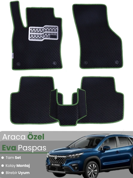 SUZUKİ S-CROSS (2016-2021) Uyumlu EVA Paspas Tam Set–Oto Paspas,Araca Özel,Kolay Montaj ürün görseli 1