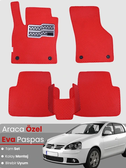 VOLKSWAGEN GOLF 5 (2004-2009) Uyumlu EVA Paspas Tam Set–Oto Paspas,Araca Özel,Su Geçirmez ürün görseli 1