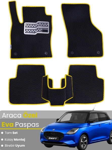 SUZUKİ SWİFT (2017-2024) Uyumlu EVA Paspas Tam Set–Oto Paspas,Araca Özel,Kolay Montaj ürün görseli 1
